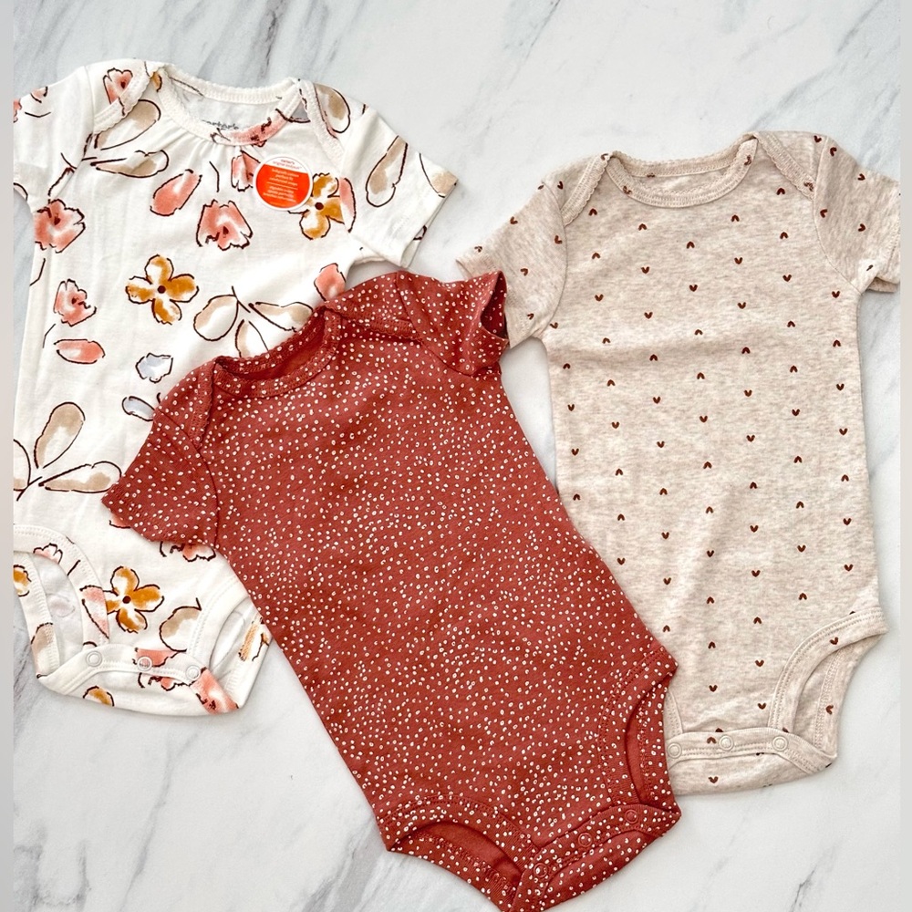 NWNT Carter's Red and Cream Bodysuits for Everyday Comfort